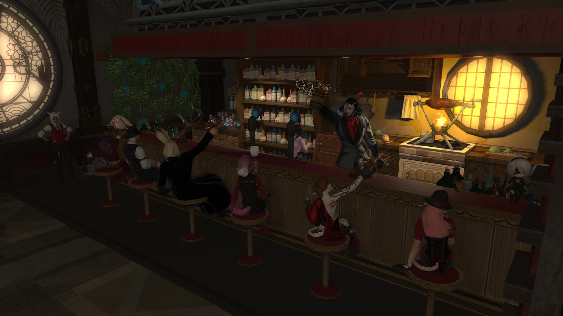 ''The Clan members celebrating the deal that has been made with the high official, which will be very profitable to the Kazama Clan!"