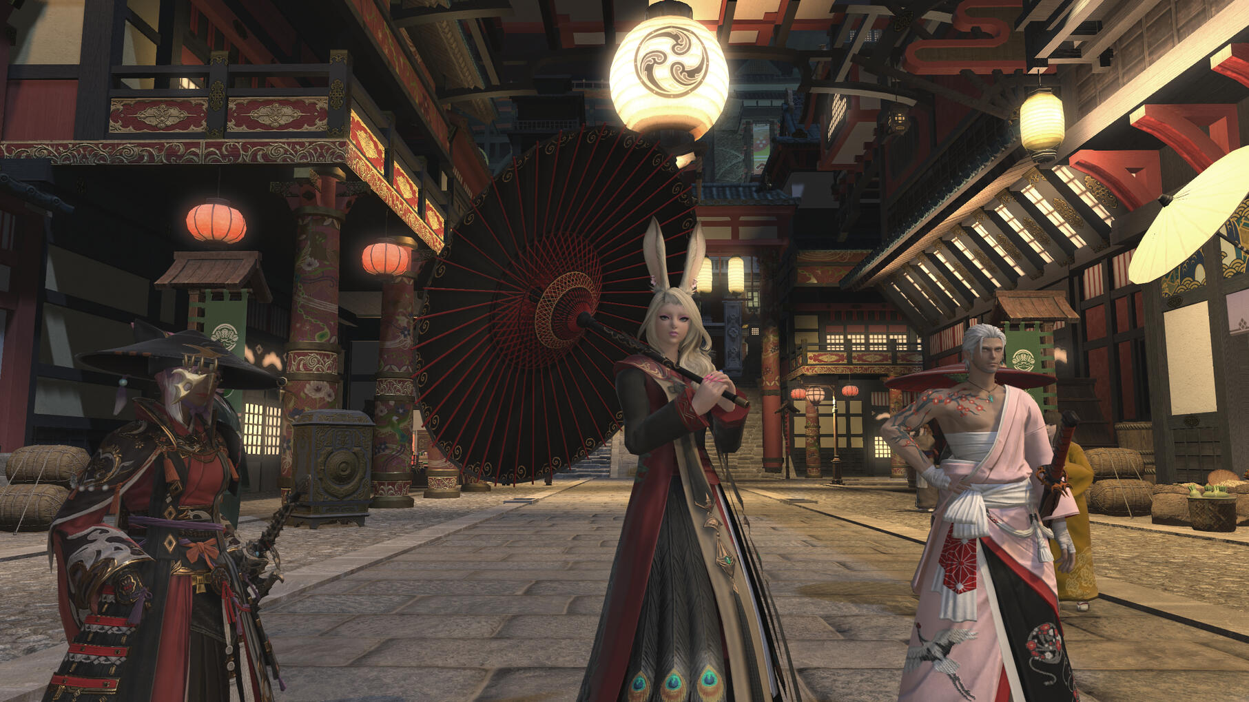 ''The Kazama Clan going out to the Kugane market to get protection money"